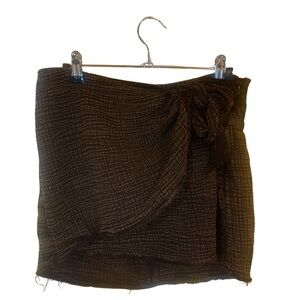Free People Brown Mini Skirt with Bow